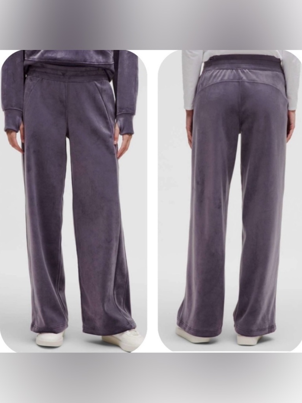 Lululemon Scuba Velvet Wide Leg Pants XS Nightfall Mid Rise NWT